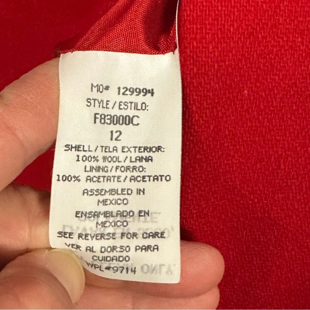 Vintage Sag Harbor Wool Blazer Red Women's Size 12 Lightweight Fall Winter